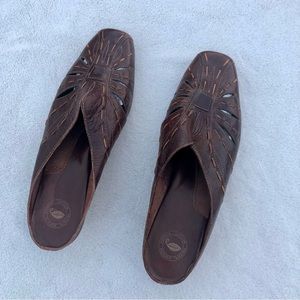 Nurture Lafayette Brown Leather Mules Slip-On Shoes Size 10